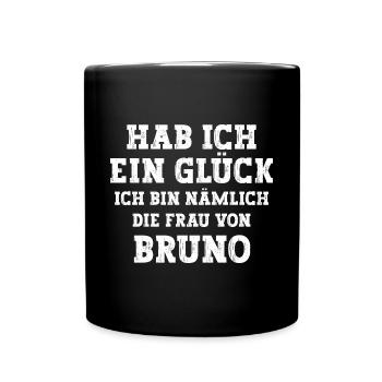 Ich bin die Frau von Bruno Hochzeit - Tasse einfarbig - Schwarz - Vorne
