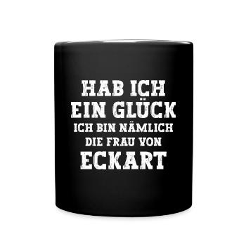 Ich bin die Frau von Eckart Hochzeit - Tasse einfarbig - Schwarz - Vorne