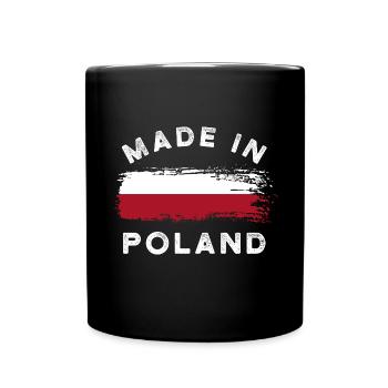Fabriqué en Pologne - Drapeau de la Pologne - Mug uni - noir - Devant