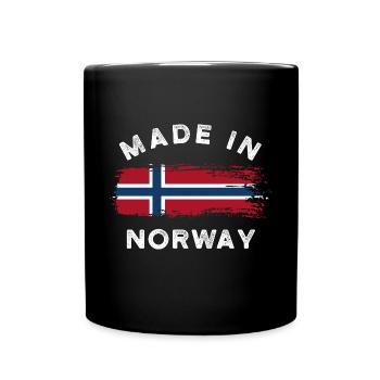Fabriqué en Norvège - Drapeau de la Norvège - Mug uni - noir - Devant