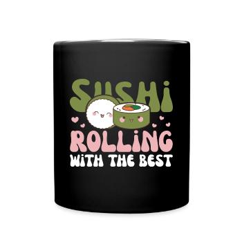 sushi rouler avec le meilleur Kawaii Sushi - Mug uni - noir - Devant