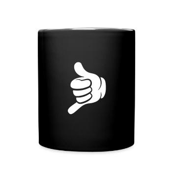 Hand 🤙 Call me All loose hand signals - Full Colour Mug - black - Front