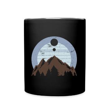 Panorama in den Bergen | Natur Wandern Aussicht - Tasse einfarbig - Schwarz - Vorne