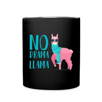 No drama Llama Lama funny - Full Colour Mug - black - Front