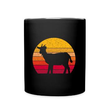Chèvre au look rétro vintage - Mug uni - noir - Devant