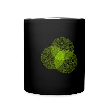 Drei Kreise Moire - Tasse einfarbig - Schwarz - Vorne