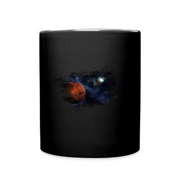 Mission zum Mars Vintage Style - Tasse einfarbig - Schwarz - Vorne