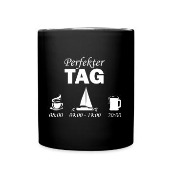 Perfekter Tag - Segeln - Tasse einfarbig - Schwarz - Vorne