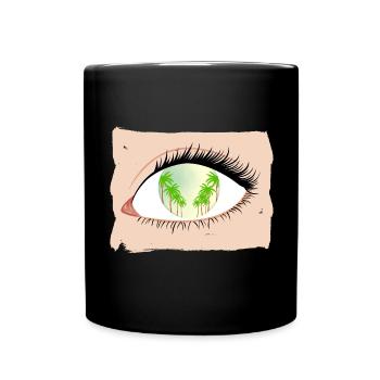 Palm trees in sight - Full Colour Mug - black - Front