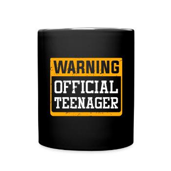 Avertissement officiel adolescent - Mug uni - noir - Devant