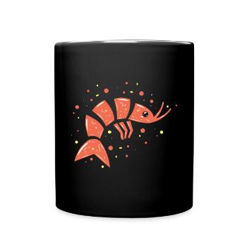 Crevettes fruits de mer Animaux de mer Crevettes - Mug uni - noir - Devant