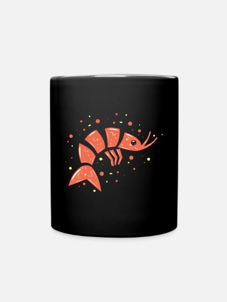 Crevettes fruits de mer Animaux de mer Crevettes - Mug uni - noir
