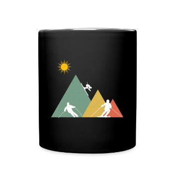 Ski Skiing Winter sports Colorful - Full Colour Mug - black - Front