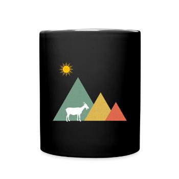 Ziege Ziegenbock Alpen - Tasse einfarbig - Schwarz - Vorne