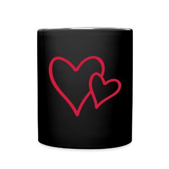 herzen valentinstag liebe - Tasse einfarbig - Schwarz - Vorne