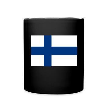 Finnland finnisch Flagge Fahne - Tasse einfarbig - Schwarz - Vorne