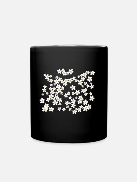 Daisy pattern beautiful flowers - Full Colour Mug - black