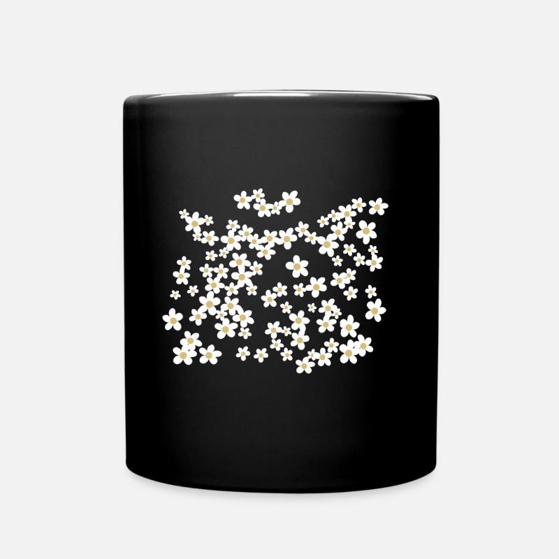Gänseblümchen Muster Schöne Blumen - Tasse einfarbig - Schwarz