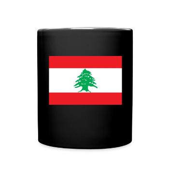 Libanon libanesisch Flagge Fahne - Tasse einfarbig - Schwarz - Vorne