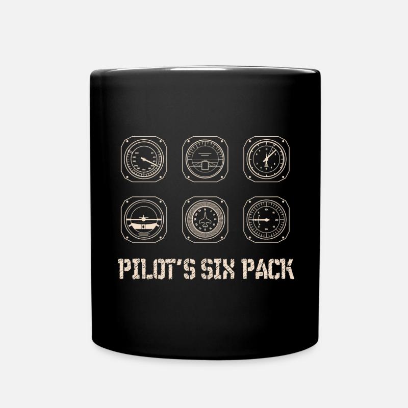 Pilote avion volant six pack avion aviation - Mug uni - noir