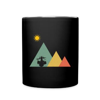 Drums Drummer Mountains - Mug uni - noir - Devant