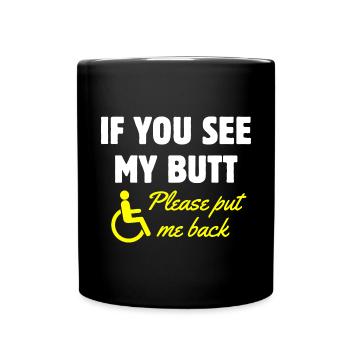 Fauteuil roulant Handicap Handicap Amputation Tr - Mug uni - noir - Devant