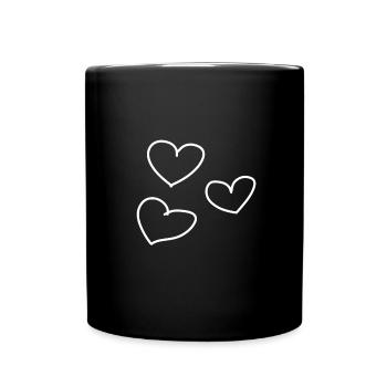 herzen herz - Tasse einfarbig - Schwarz - Vorne