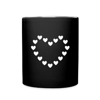 Herzen Herz - Tasse einfarbig - Schwarz - Vorne