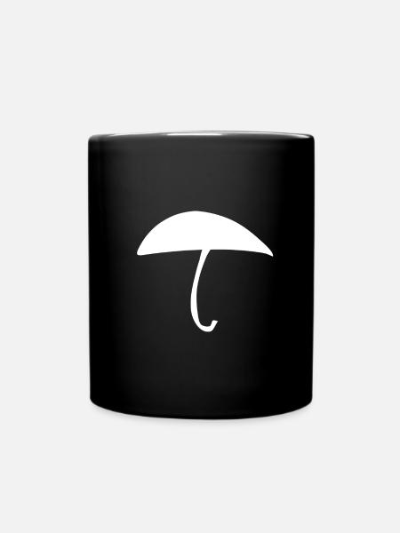Regenschirm Regen - Tasse einfarbig - Schwarz