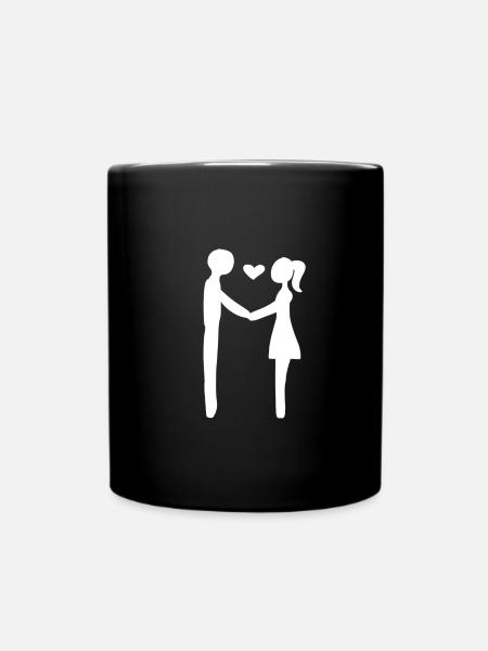 Beziehung Liebe - Tasse einfarbig - Schwarz