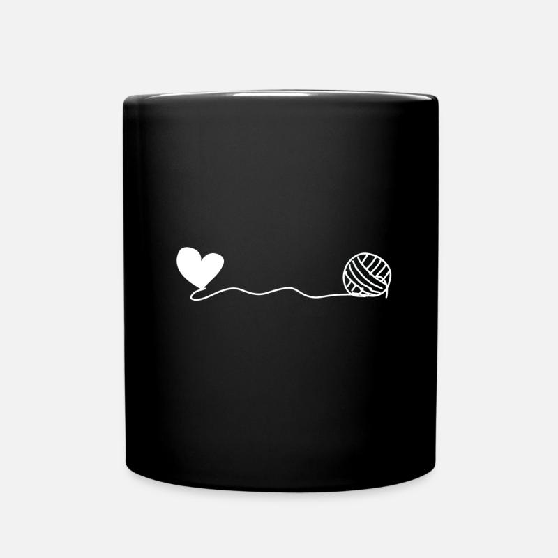 herz wolle - Tasse einfarbig - Schwarz