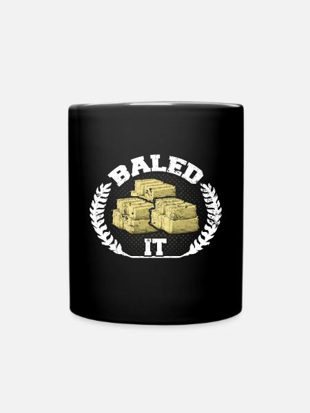Baled It Straw Bales Farmer Rider Horse - Full Colour Mug - black