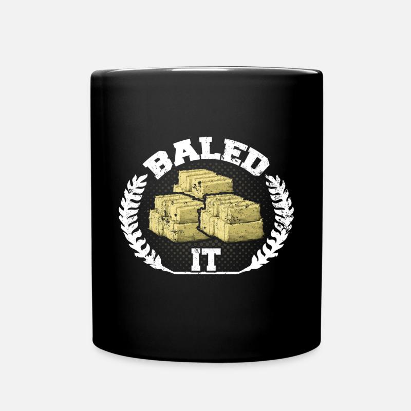 Baled It Straw Bales Farmer Rider Horse - Full Colour Mug - black