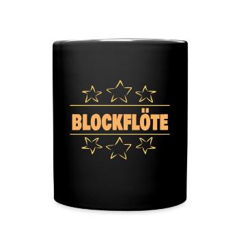 Sterne für Blockflöte - Tasse einfarbig - Schwarz - Vorne