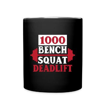 1000 LB Club Bodybuilding Weightlifting - Tasse einfarbig - Schwarz - Vorne