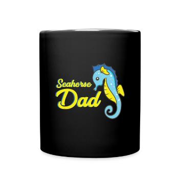 Seepferdchen Seahorse Dad Aquarium Fisch Geschenk - Tasse einfarbig - Schwarz - Vorne