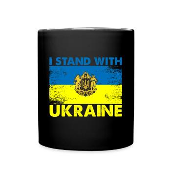 I Stand With Ukraine - Tasse einfarbig - Schwarz - Vorne