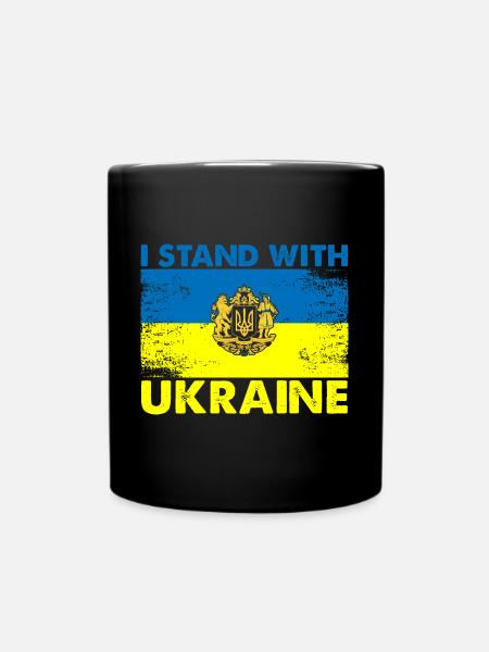 I Stand With Ukraine - Tasse einfarbig - Schwarz