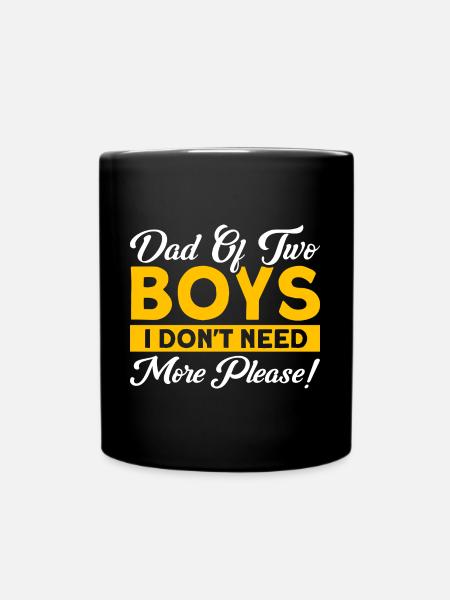 Vintage Vater Papa Zwei Jungen - Tasse einfarbig - Schwarz