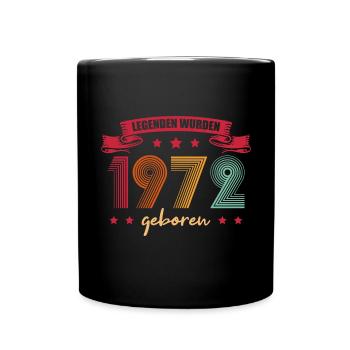 1972 Jahrgang 50. Geburtstag Geschenk - Tasse einfarbig - Schwarz - Vorne