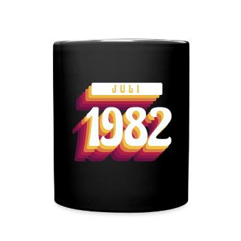 Juillet 1982 - Cadeau du 40e anniversaire. Allemand. - Mug uni - noir - Devant