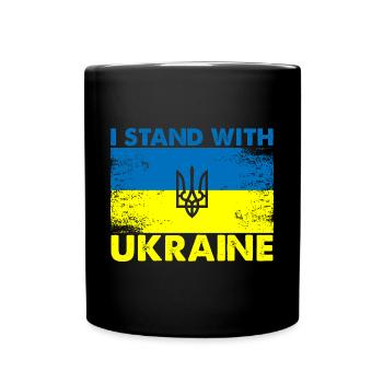 I Stand With Ukraine - Tasse einfarbig - Schwarz - Vorne