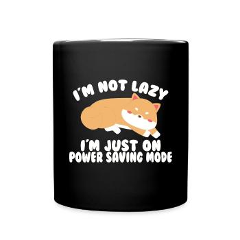 Ich bin nicht faul - Shiba Inu Hund, Spruch - Tasse einfarbig - Schwarz - Vorne