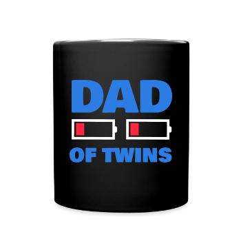 Papa de jumeaux papa de jumeaux batterie vide - Mug uni - noir - Devant