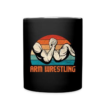 Retro Vintage Arm Wrestling Sport Arm Wrestler - Tasse einfarbig - Schwarz - Vorne