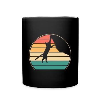 Boulder Cat Rock Climber Climbing Mountain Climb - Full Colour Mug - black - Front