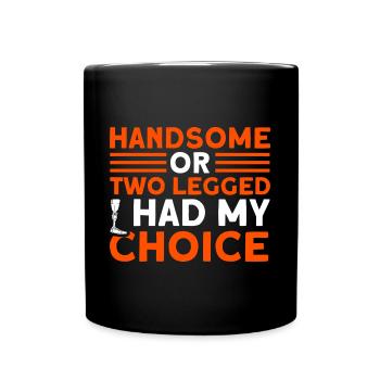 Handicap Amputierter Amputation Beinprothese - Tasse einfarbig - Schwarz - Vorne