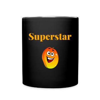 Mangue Superstar été orange fruit soleil humour - Mug uni - noir - Devant