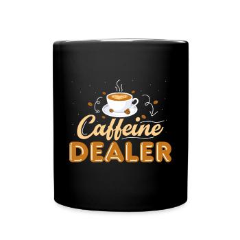 Caffeine Dealer Funny Barista Coffee Bar - Full Colour Mug - black - Front