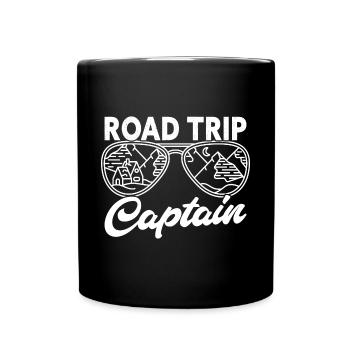 Road Trip Captain Funny Traveling Vacation - Tasse einfarbig - Schwarz - Vorne